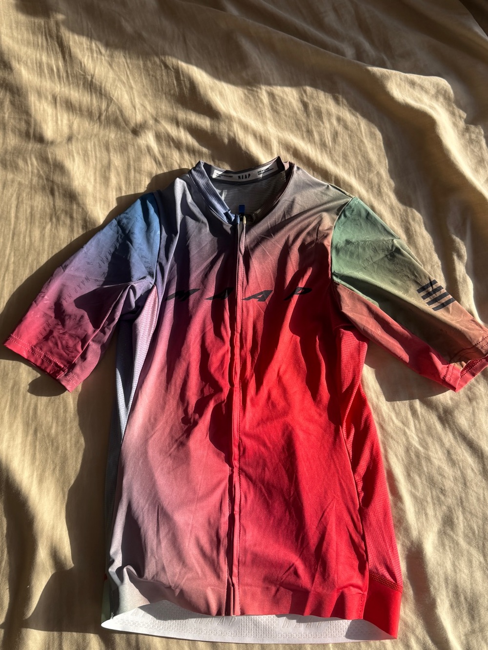 MAAP Blurred Out Pro Hex Jersey 2.0 in the Red Mix colorway size XS